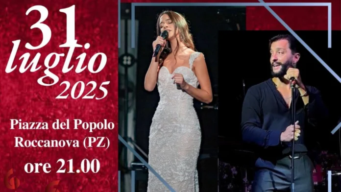 Concerto Serenata sotto le stelle a Roccanova in Piazza del Popolo con Almalatina, Meridies Strings Quartet, Sofia Pace, Valentino Bianconi e Nicole Millo.