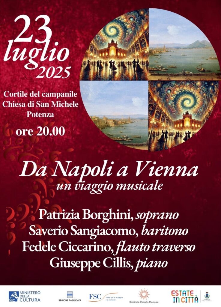 Concerto Da Napoli a Vienna nel cortile del campanile della Chiesa di San Michele a Potenza, con Borghini, Sangiacomo, Caccarino e Cillis