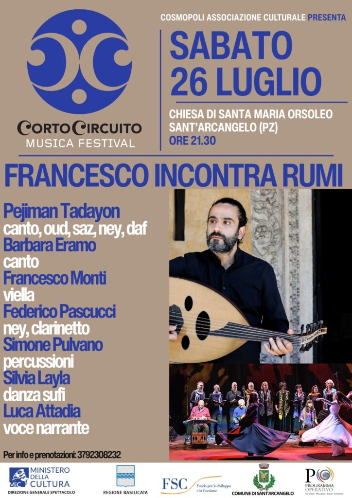 Francesco incontra Rumi a Sant’Arcangelo, concerto mistico nella Chiesa di Santa Maria dell’Orsoleo con musica sufi, danza e narrazione