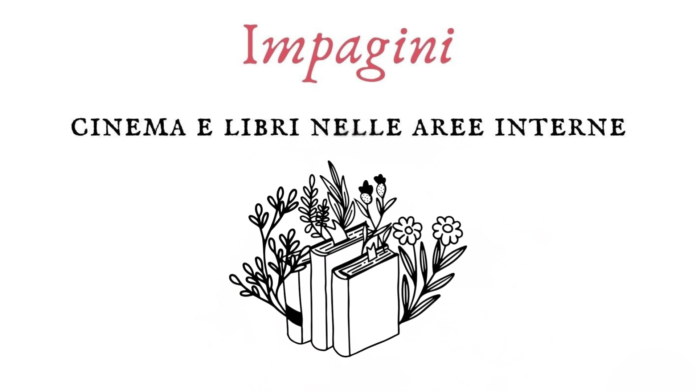 Locandina della rassegna Impagini – Cinema e libri nelle aree interne. Domenica 31 agosto 2025 ore 18:00 presso la Piccola Scuola Rurale di Santa Vittoria in Matenano. Ospite Augusto Ciuffetti con la presentazione del libro ‘Un tempo, un tempo c’era un paese’. Evento gratuito con aperitivo conviviale.