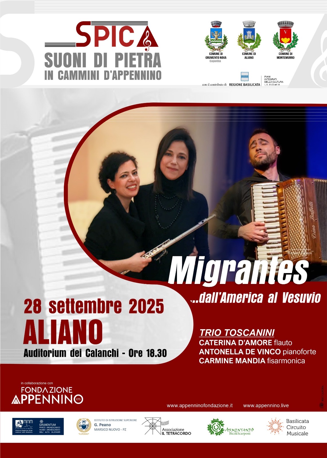 Concerto "Migrantes… dall’America al Vesuvio" ad Aliano per Spica