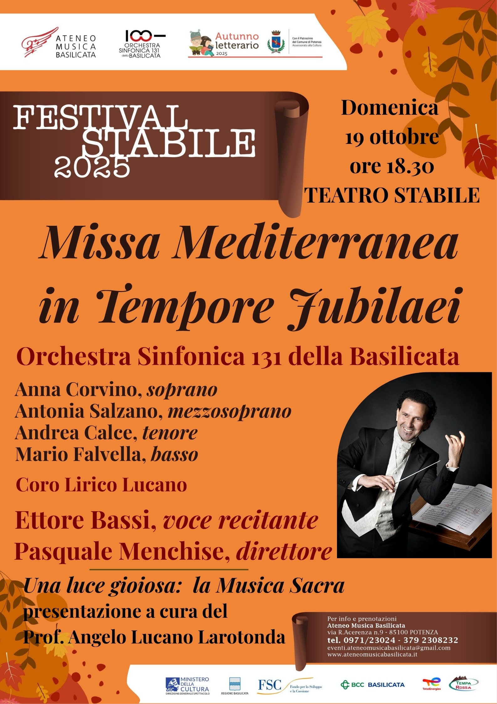 “MISSA MEDITERRANEA IN TEMPORE JUBILAEI” A Potenza il 19 ottobre