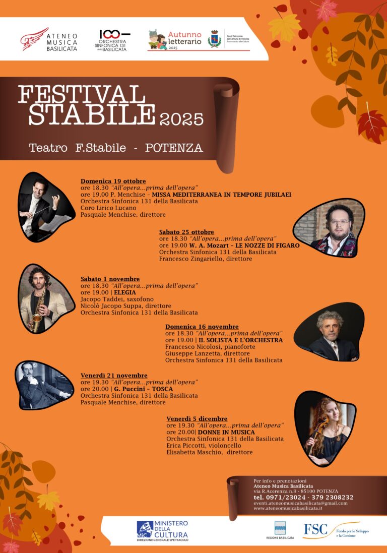 Opera Stabile Festival 2025 – Autunno letterario a Potenza