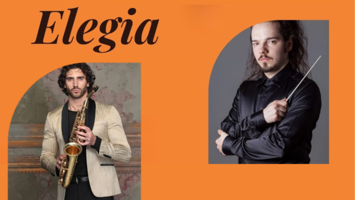 ELEGIA POTENZA Locandina del concerto Elegia al Teatro Stabile di Potenza con Jacopo Taddei al saxofono e Nicolò Jacopo Suppa alla direzione dell’Orchestra Sinfonica 131 della Basilicata.